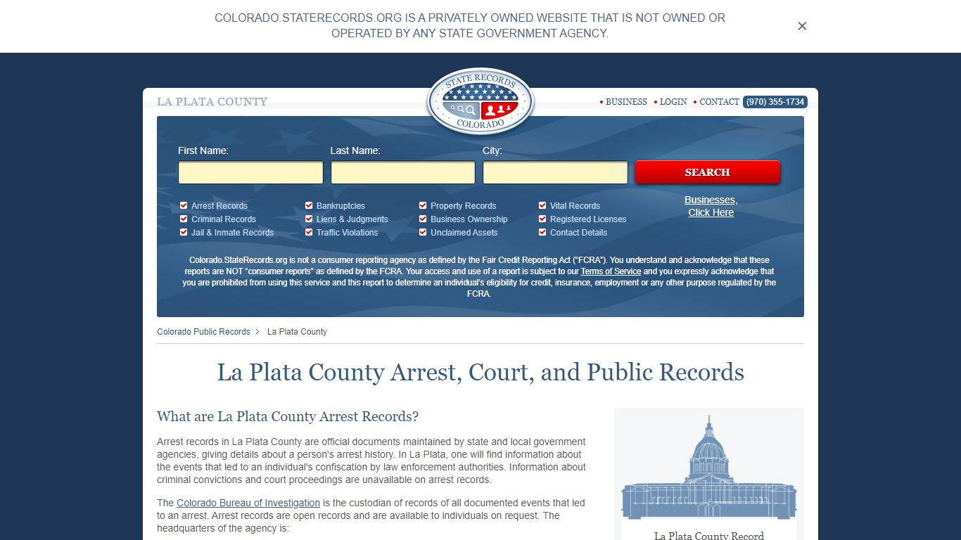 La Plata County Arrest, Court, and Public Records